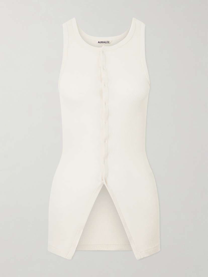Auralee Ribbed-knit Cotton Tank | Thumbnail 5 Auralee Ribbed-knit Cotton Tank | Thumbnail 5