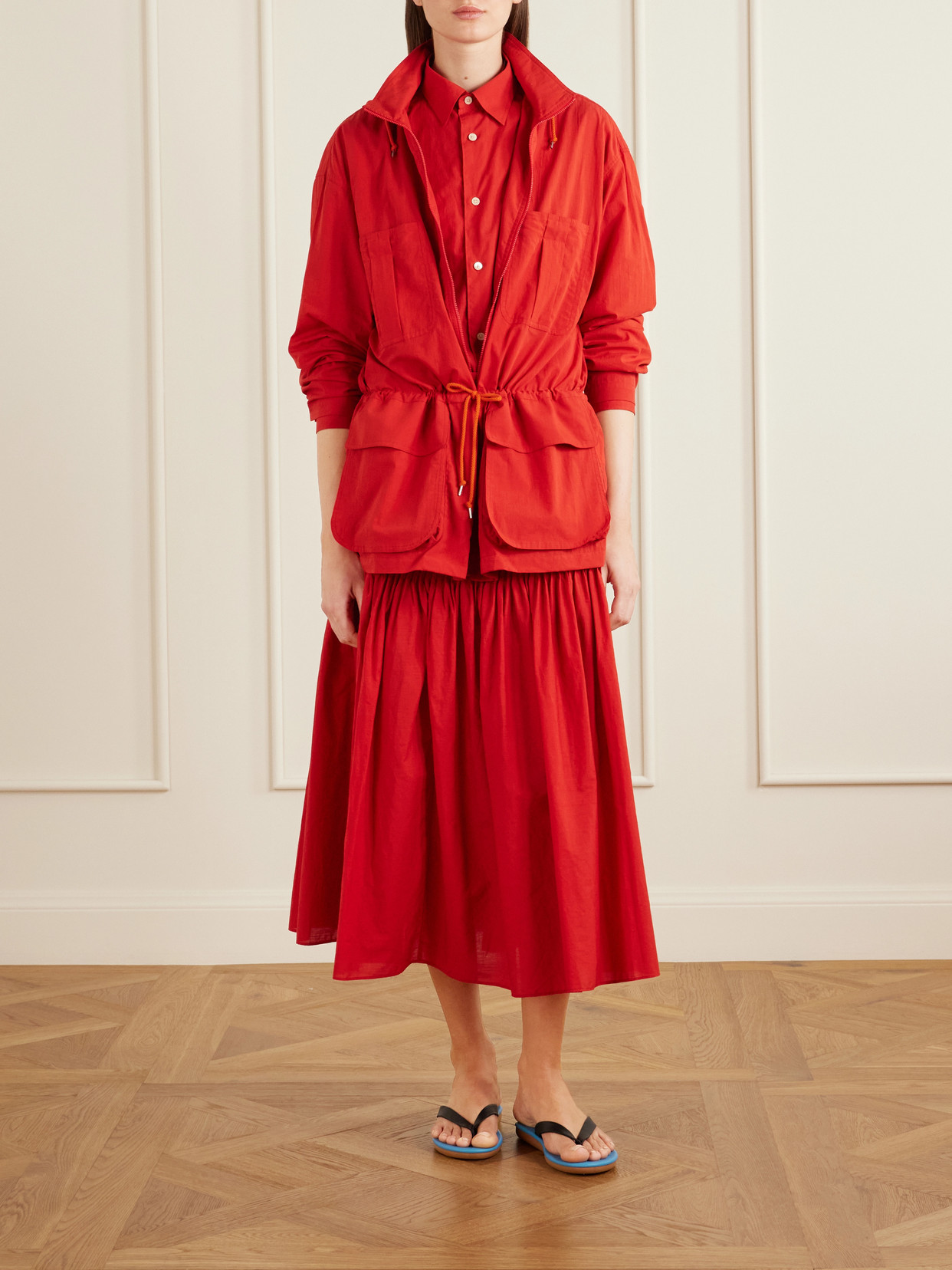 Auralee Cotton Jacket In Red