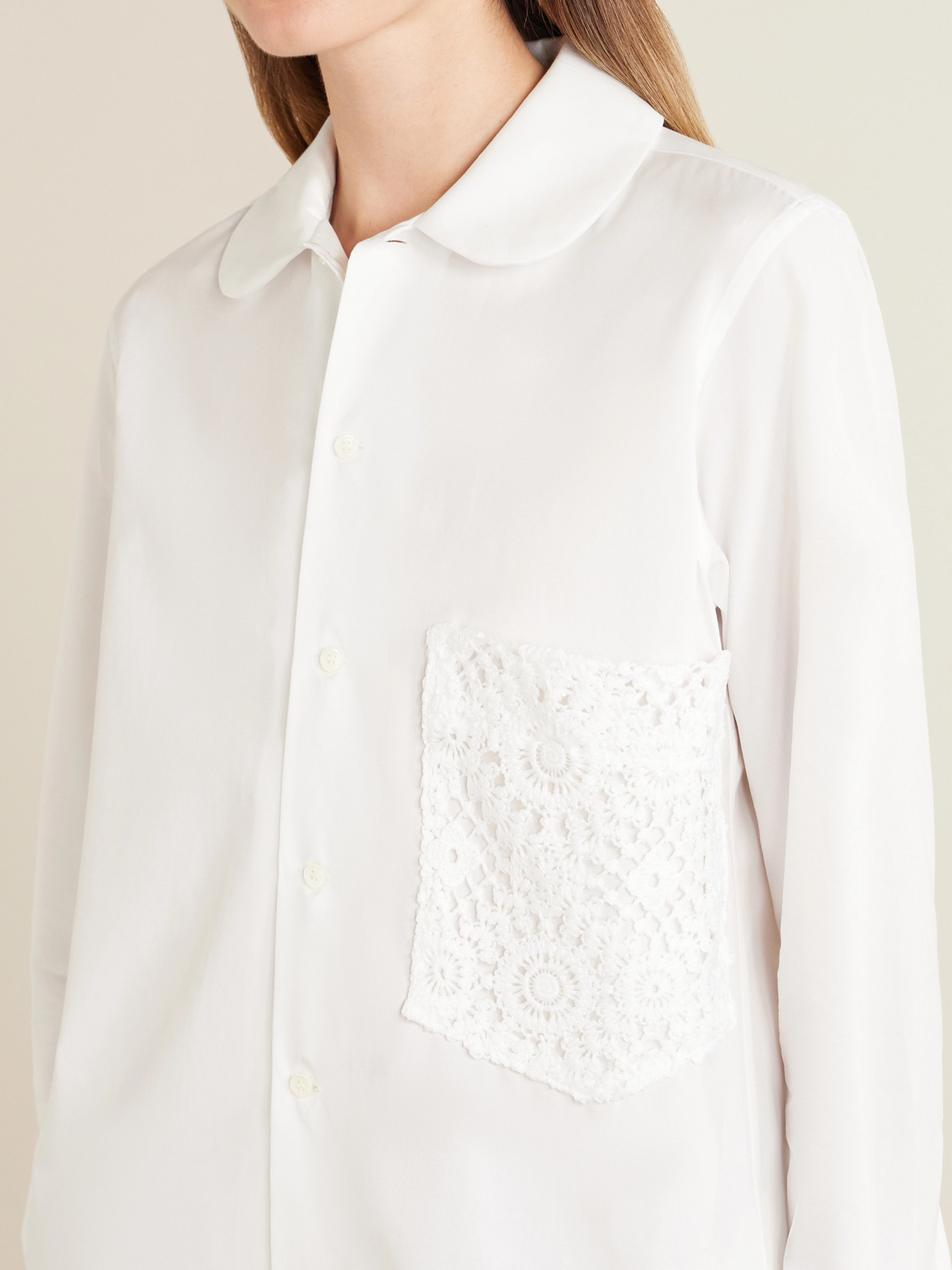 Comme Des Garçons - Crochet-Trimmed Cotton-Poplin Shirt