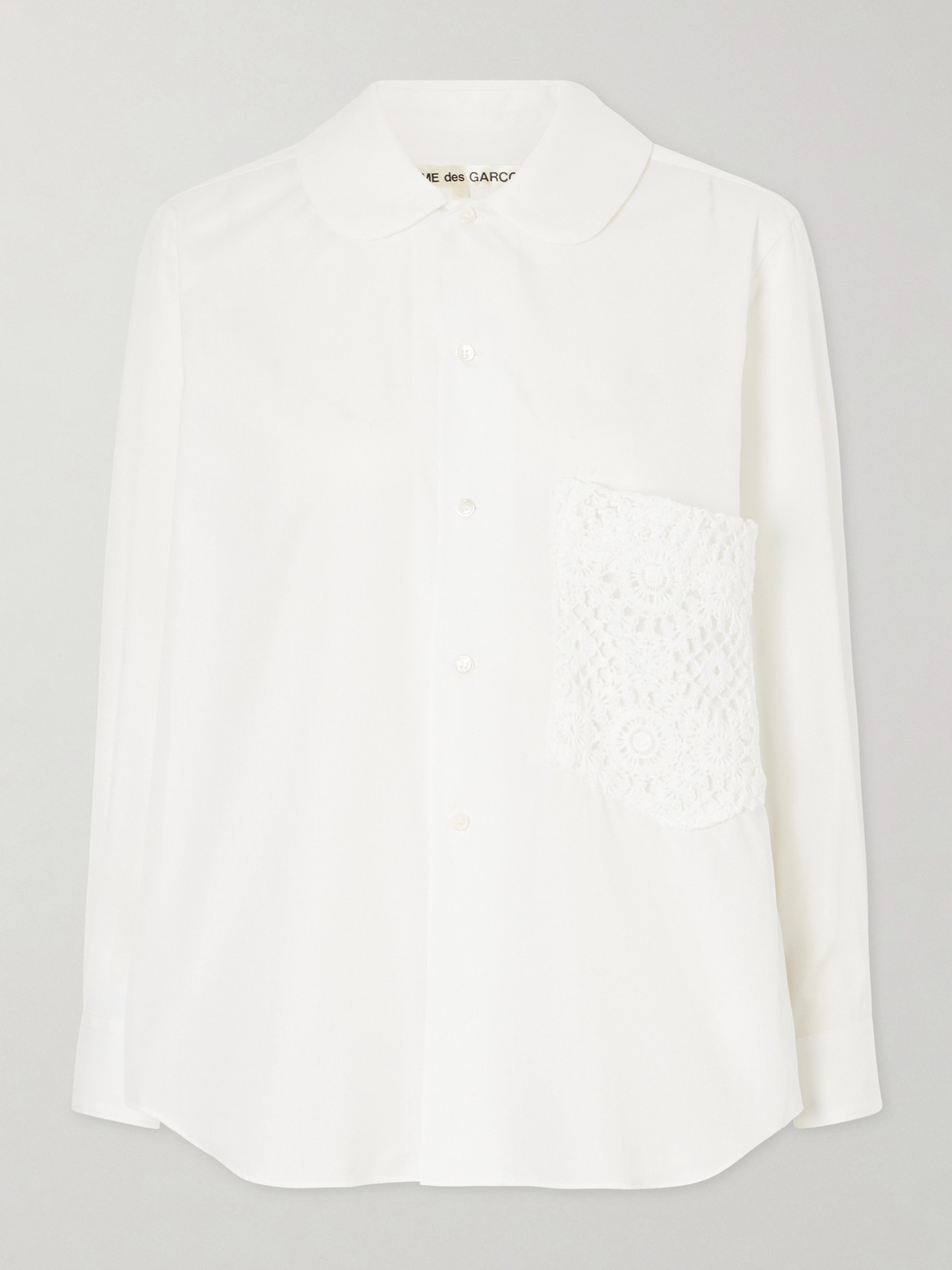 Comme Des Garçons - Crochet-Trimmed Cotton-Poplin Shirt