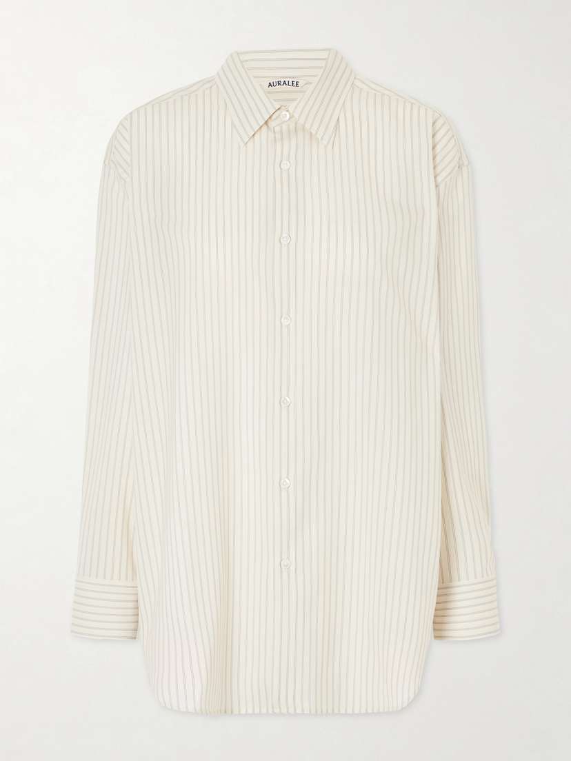 Auralee Striped Wool Shirt | Thumbnail 6 Auralee Striped Wool Shirt | Thumbnail 6