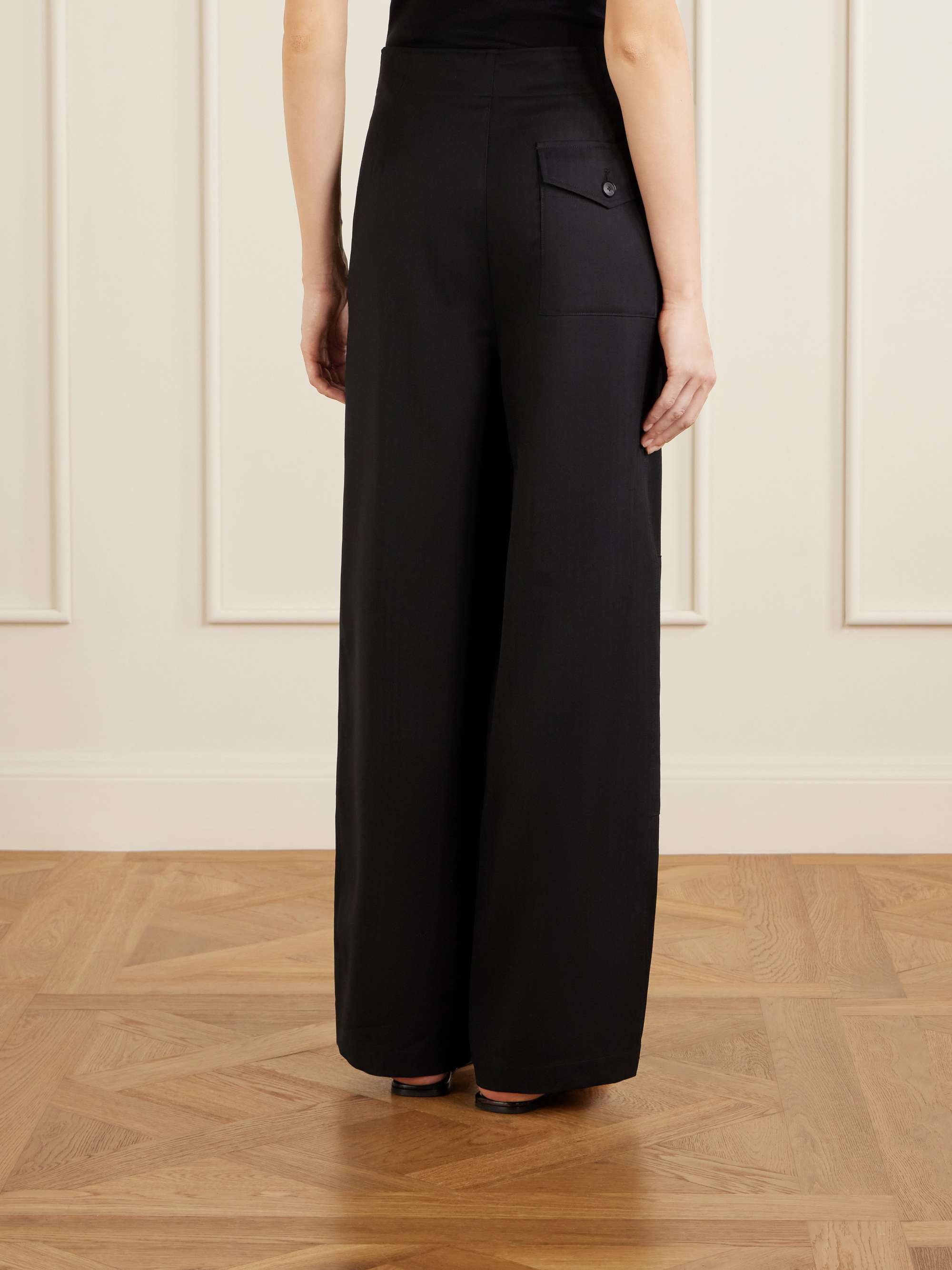 AURALEE Herringbone wool wide-leg cargo pants | NET-A-PORTER