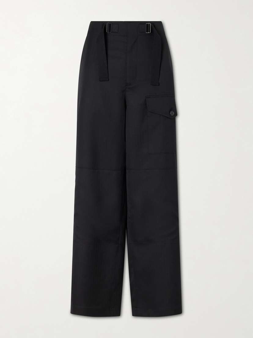 Auralee Herringbone Wool Wide-leg Cargo Pants