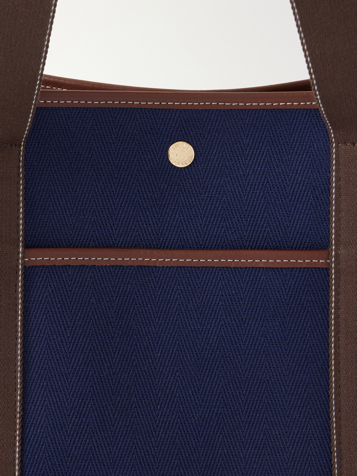 Traversée Medium Leather And Webbing-Trimmed Canvas Tote