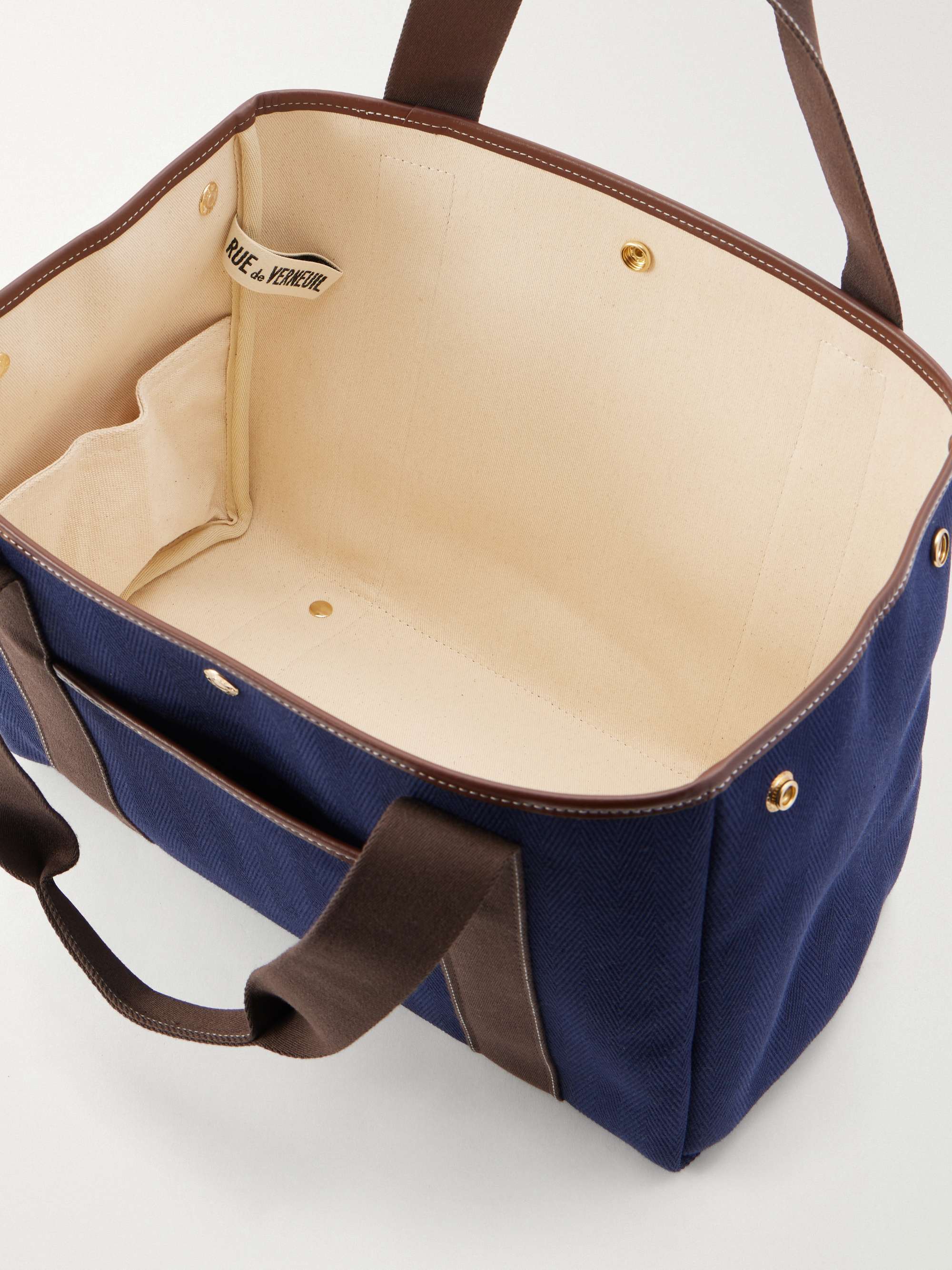 RUE DE VERNEUIL Traversée medium leather and webbing-trimmed