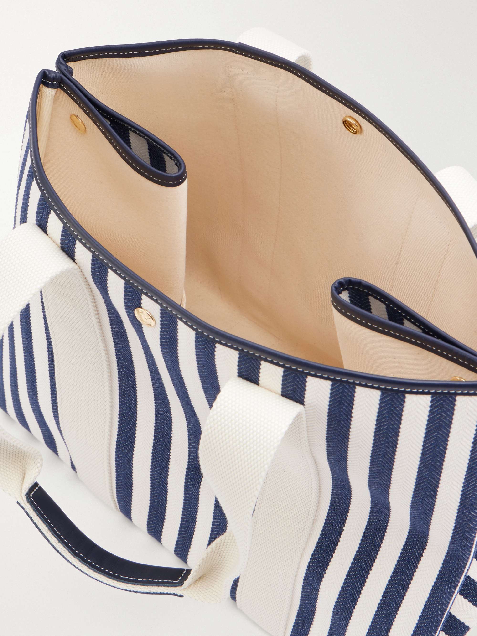 ❤︎新品 タグ付き❤︎ RUE DE VERNEUIL バスケットトートバッグ RUE DE VERNEUIL Traversée large leather and webbing-trimmed