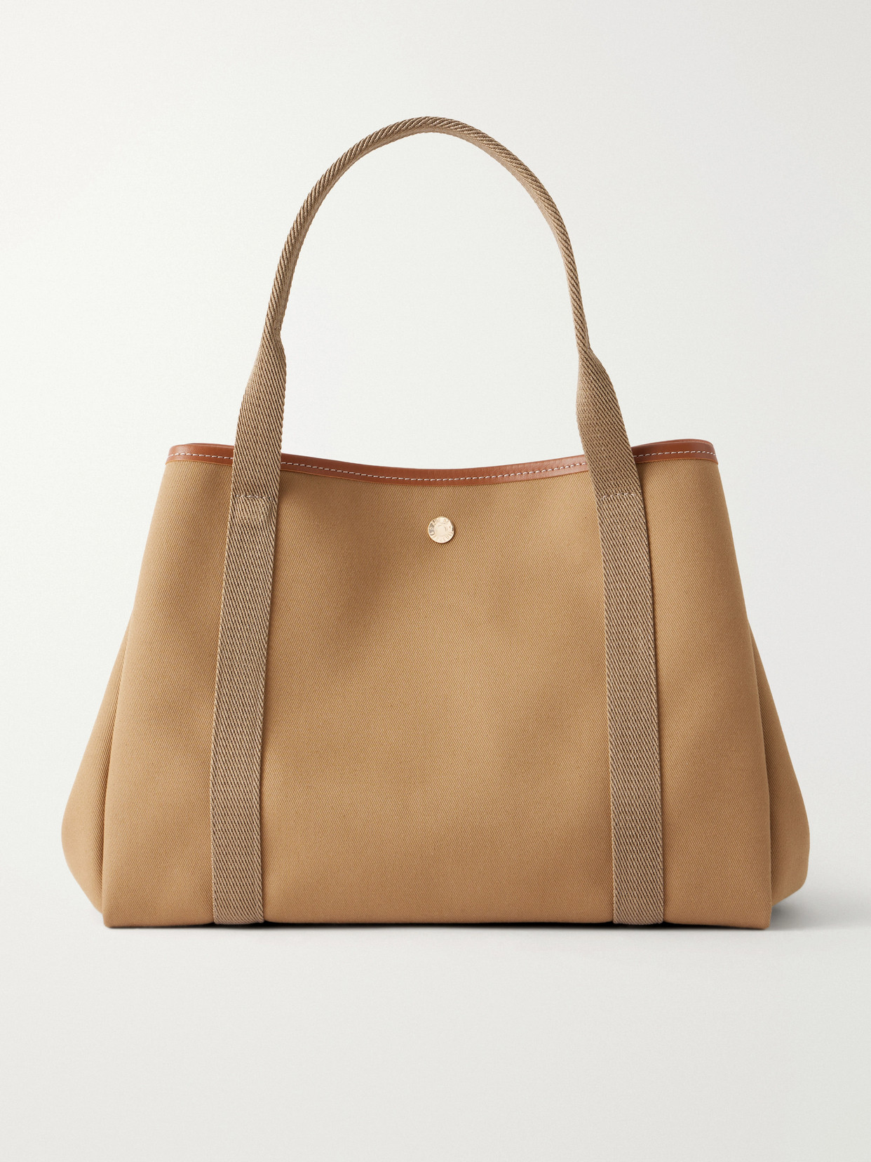 Traversée Medium Leather And Webbing-Trimmed Canvas Tote