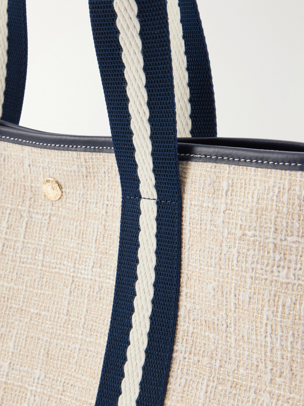Traversée Medium Leather And Webbing-Trimmed Tweed Tote