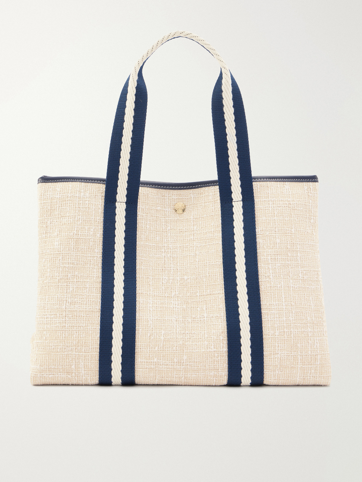 Traversée Medium Leather And Webbing-Trimmed Tweed Tote