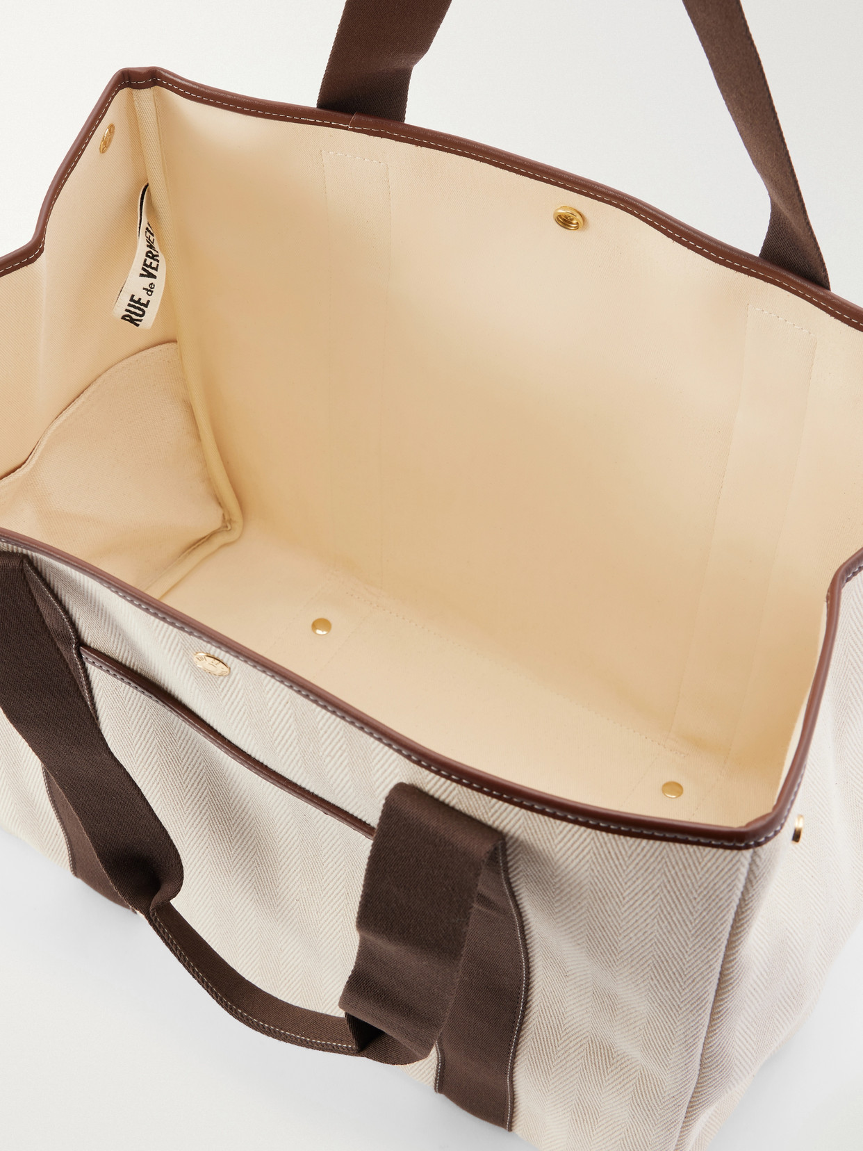 Traversée Large Leather And Webbing-Trimmed Canvas Tote