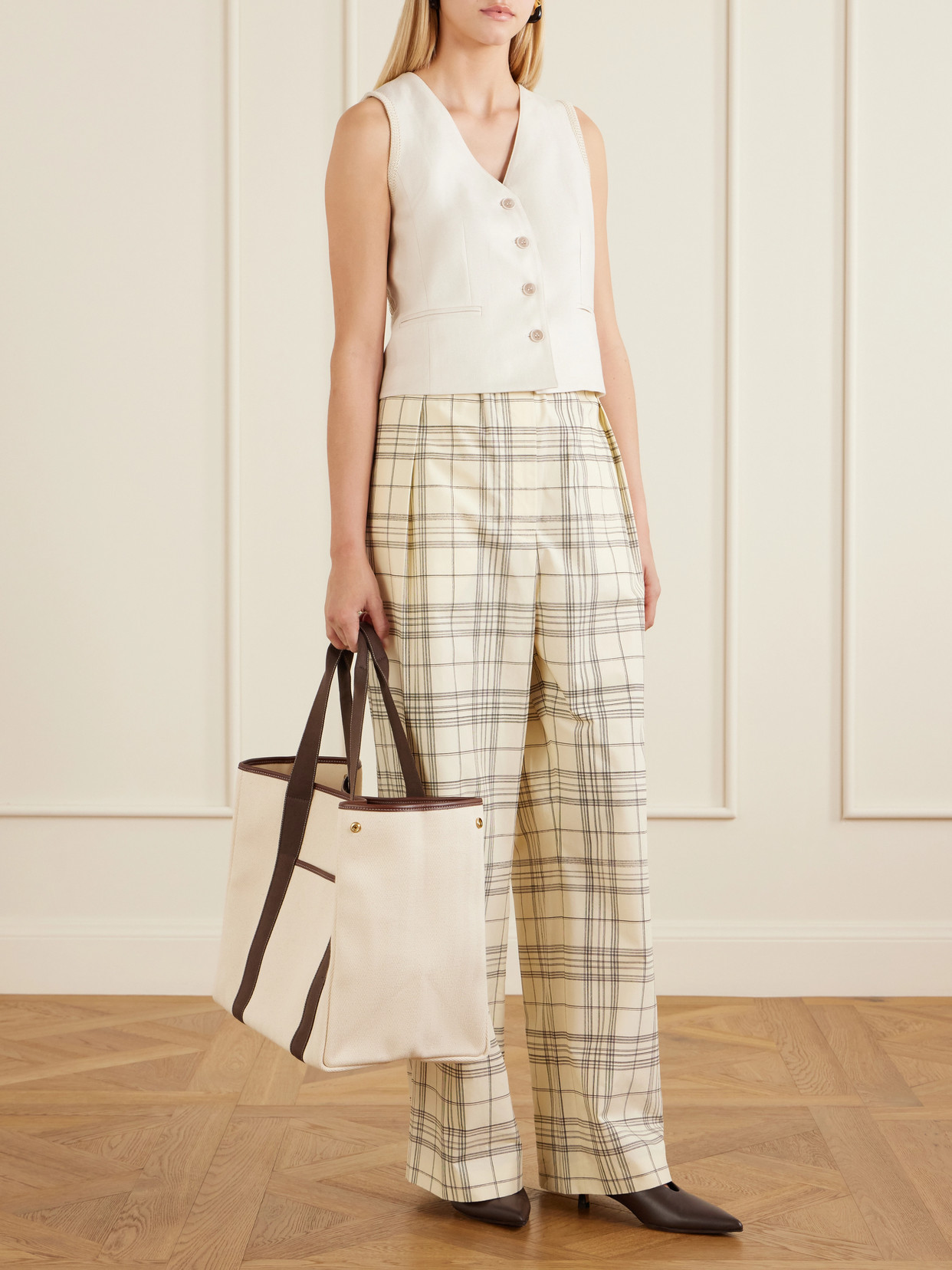 Traversée Large Leather And Webbing-Trimmed Canvas Tote