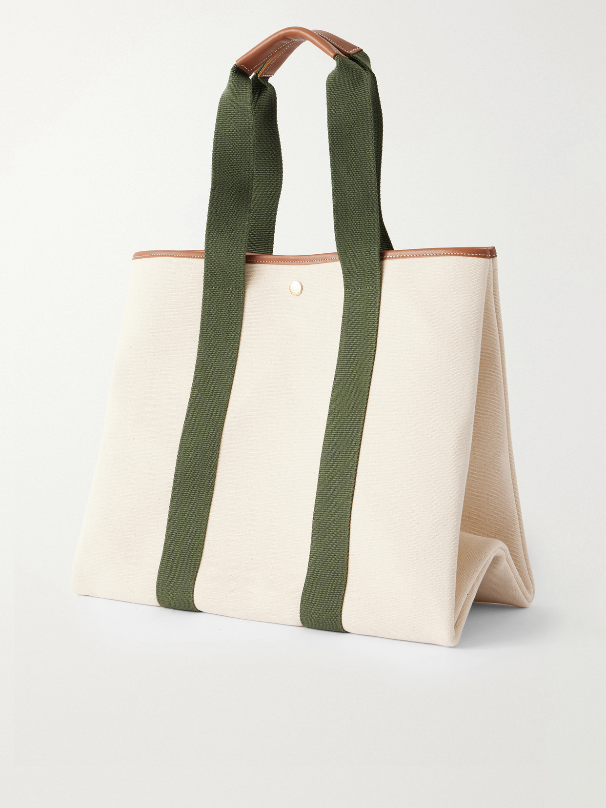 Traversée Large Leather And Webbing-Trimmed Canvas Tote