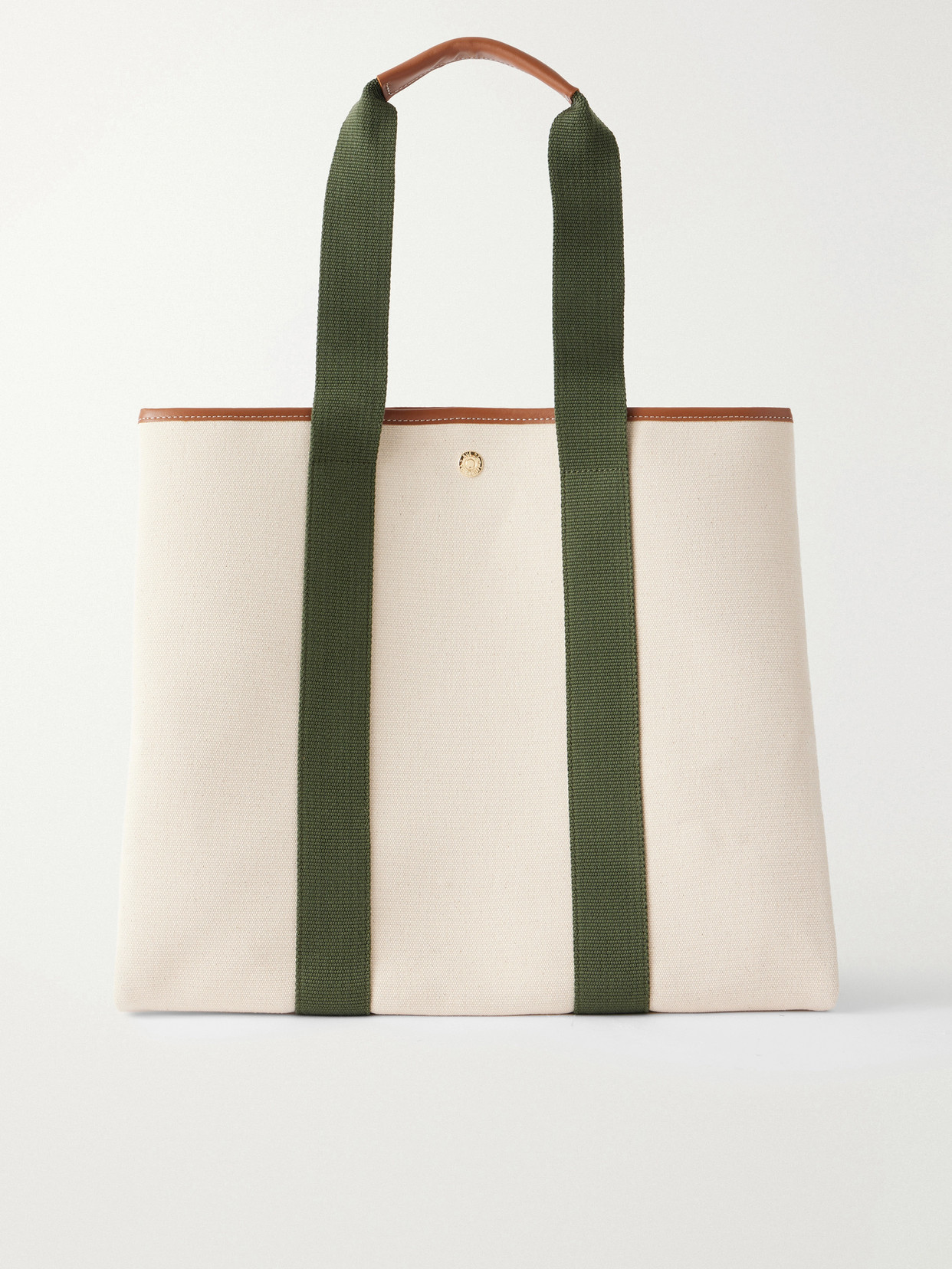 Traversée Large Leather And Webbing-Trimmed Canvas Tote