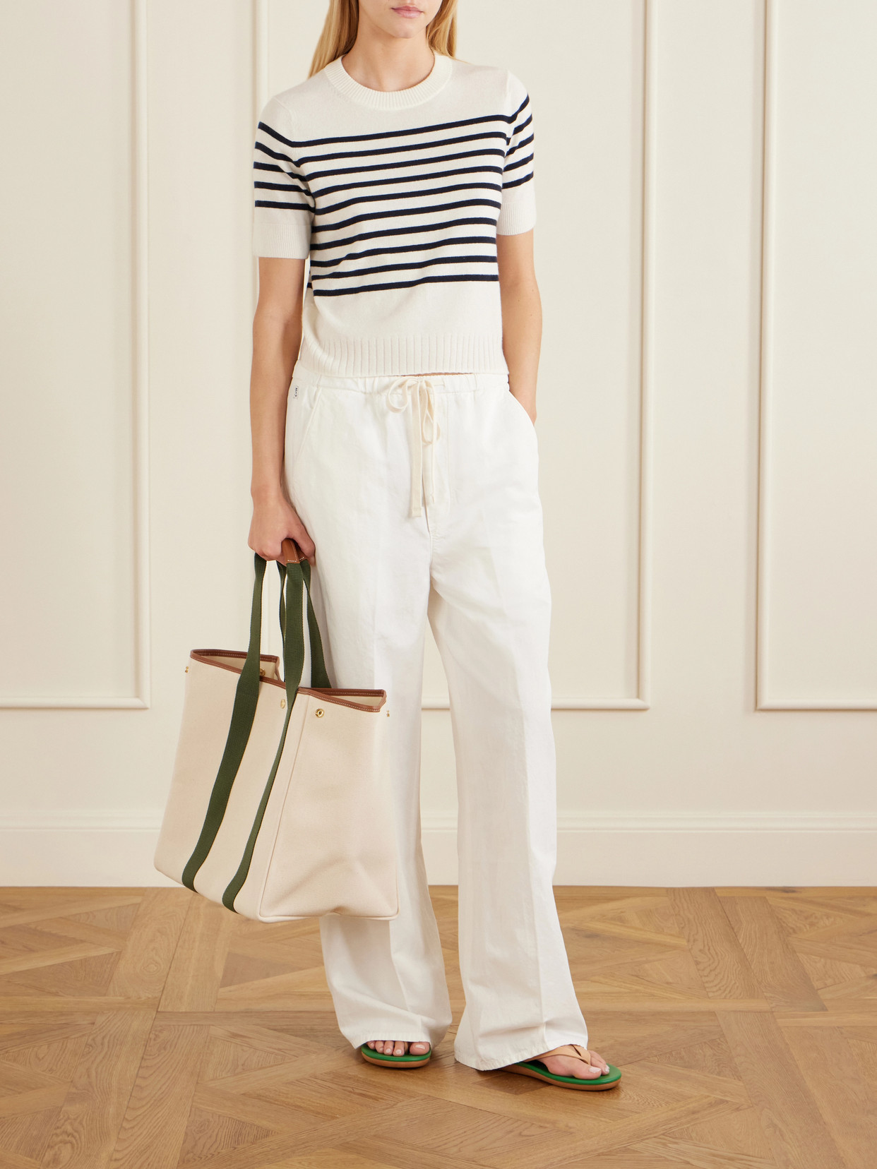 Traversée Large Leather And Webbing-Trimmed Canvas Tote