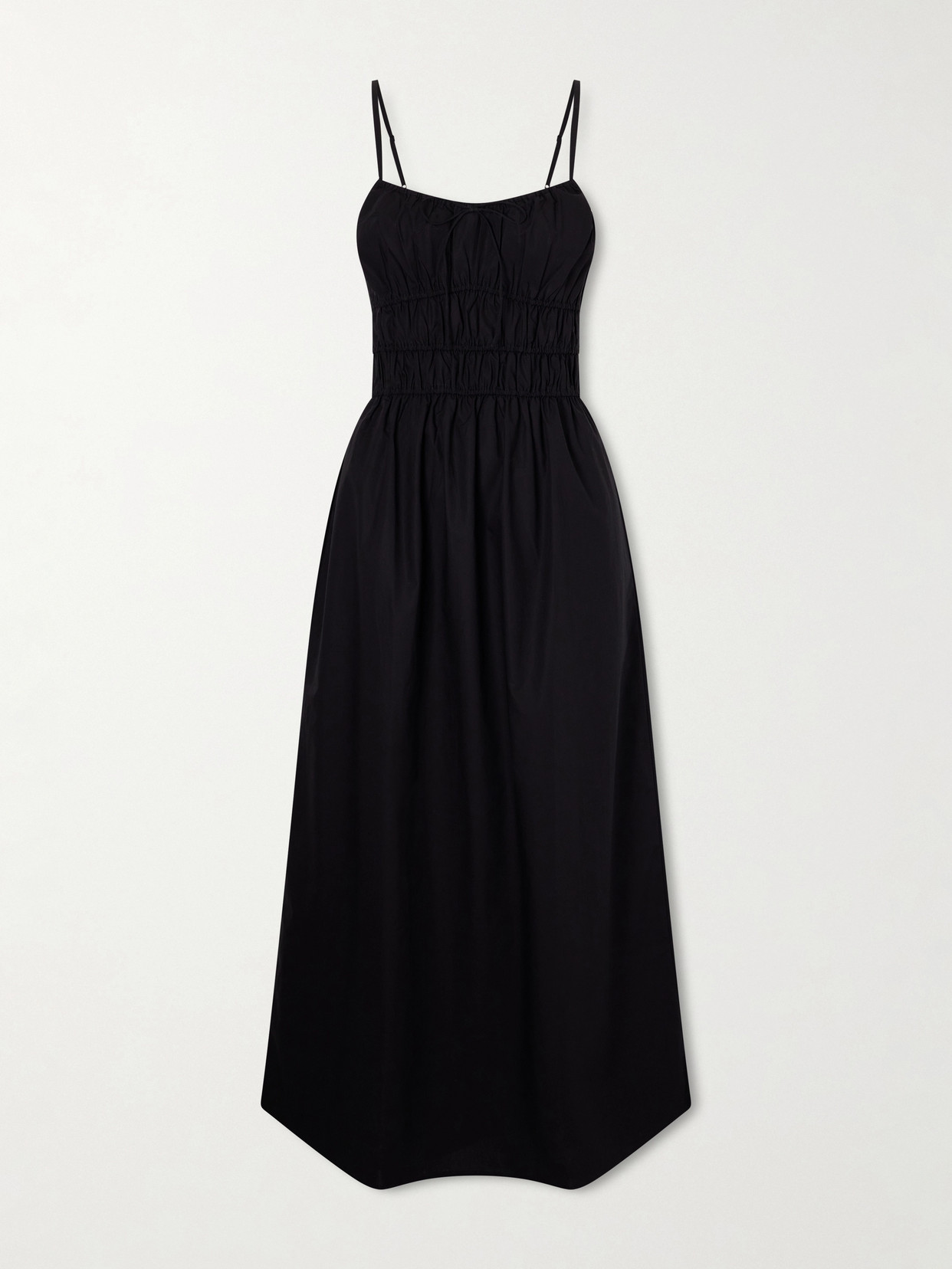 Faithfull Marianne Cotton-voile Midi Dress In Black