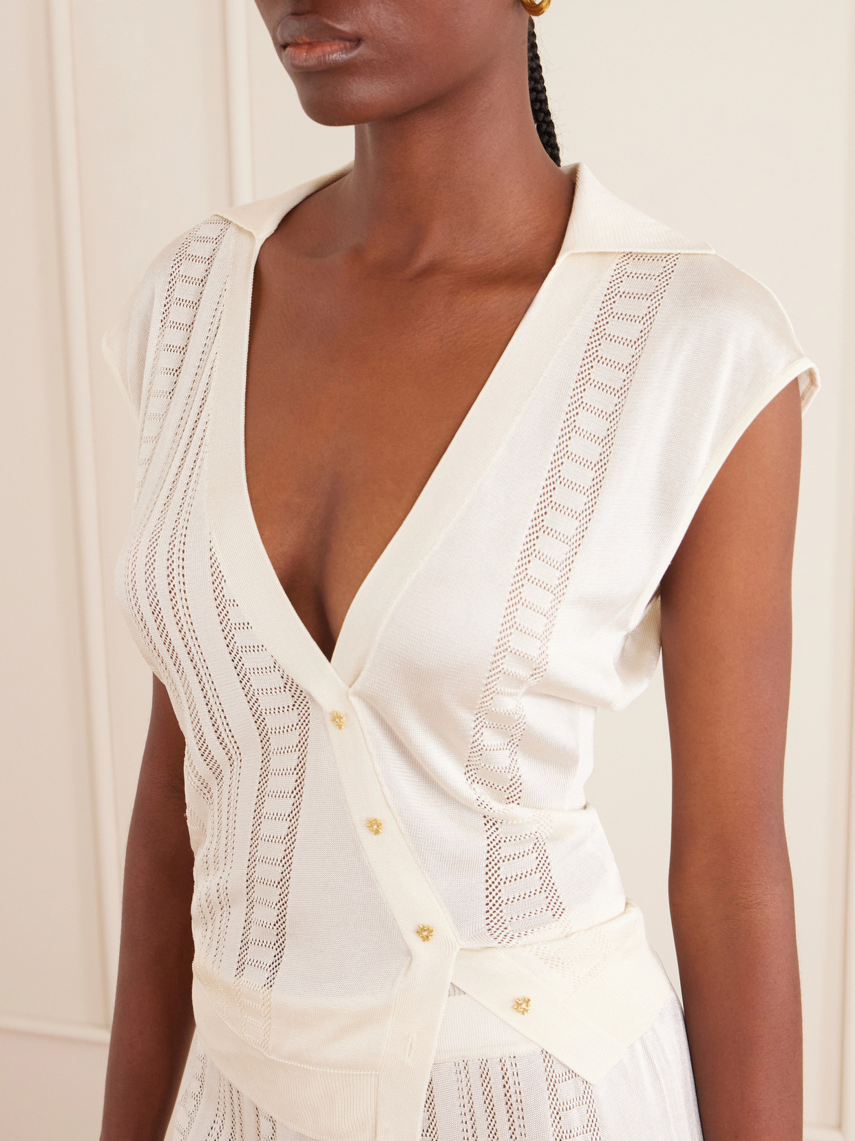 Guayabera Stretch-Knit Coverup