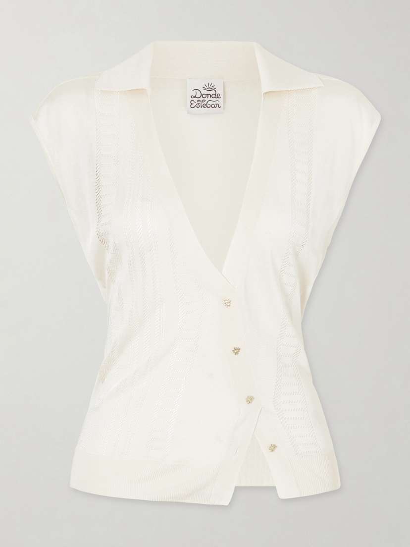 Donde Esteban Guayabera Stretch-knit Coverup