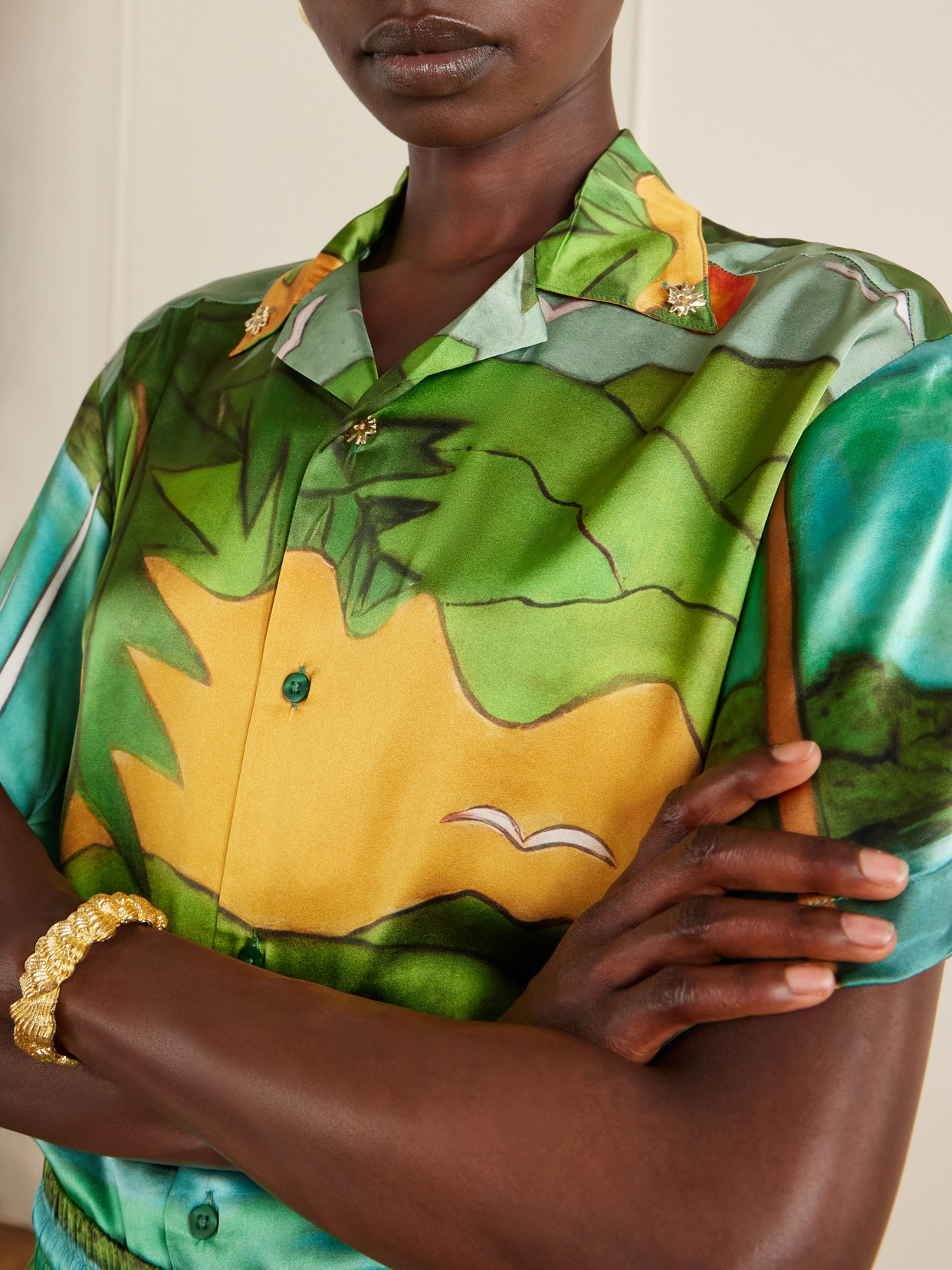 Magdalena Printed Silk-Blend Shirt