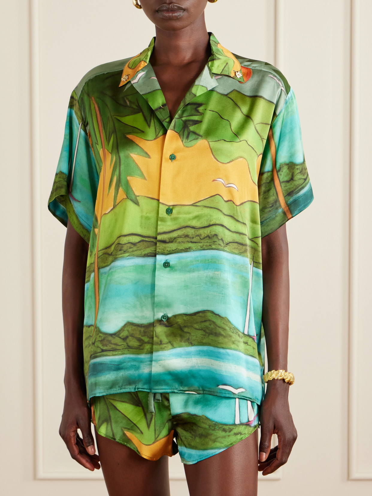 Magdalena Printed Silk-Blend Shirt