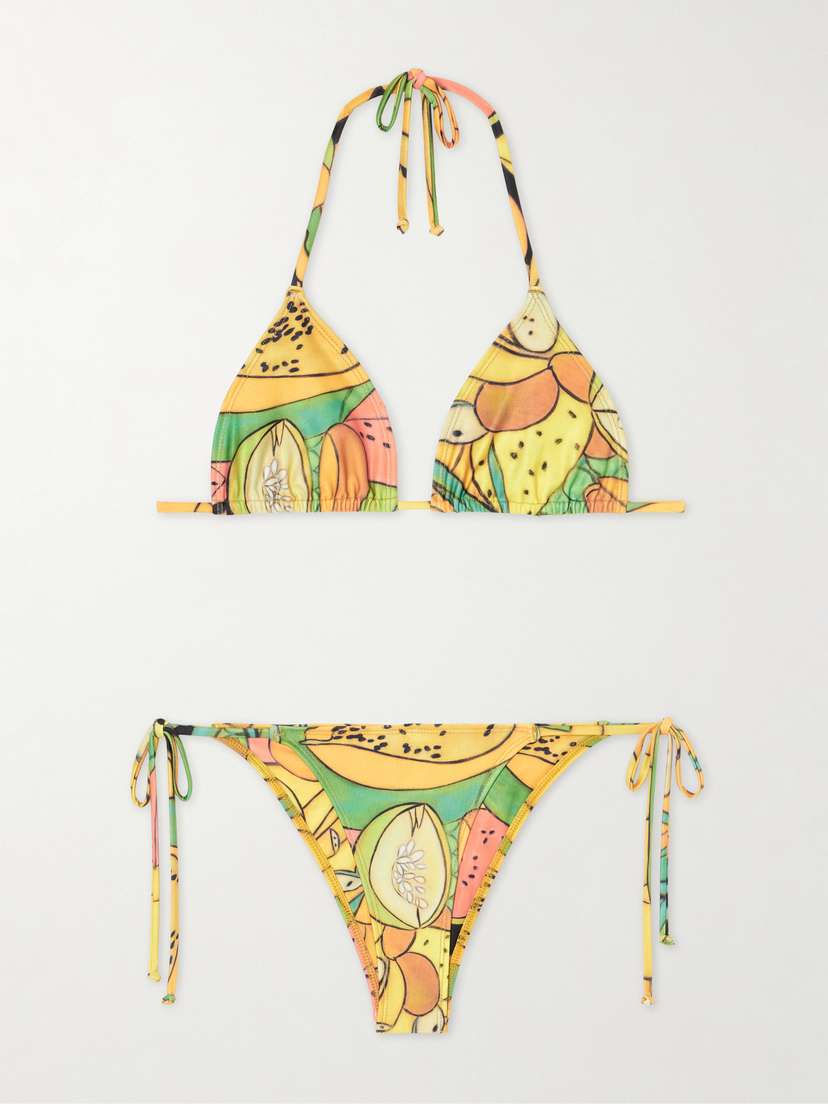 Donde Esteban Frutas Printed Triangle Bikini