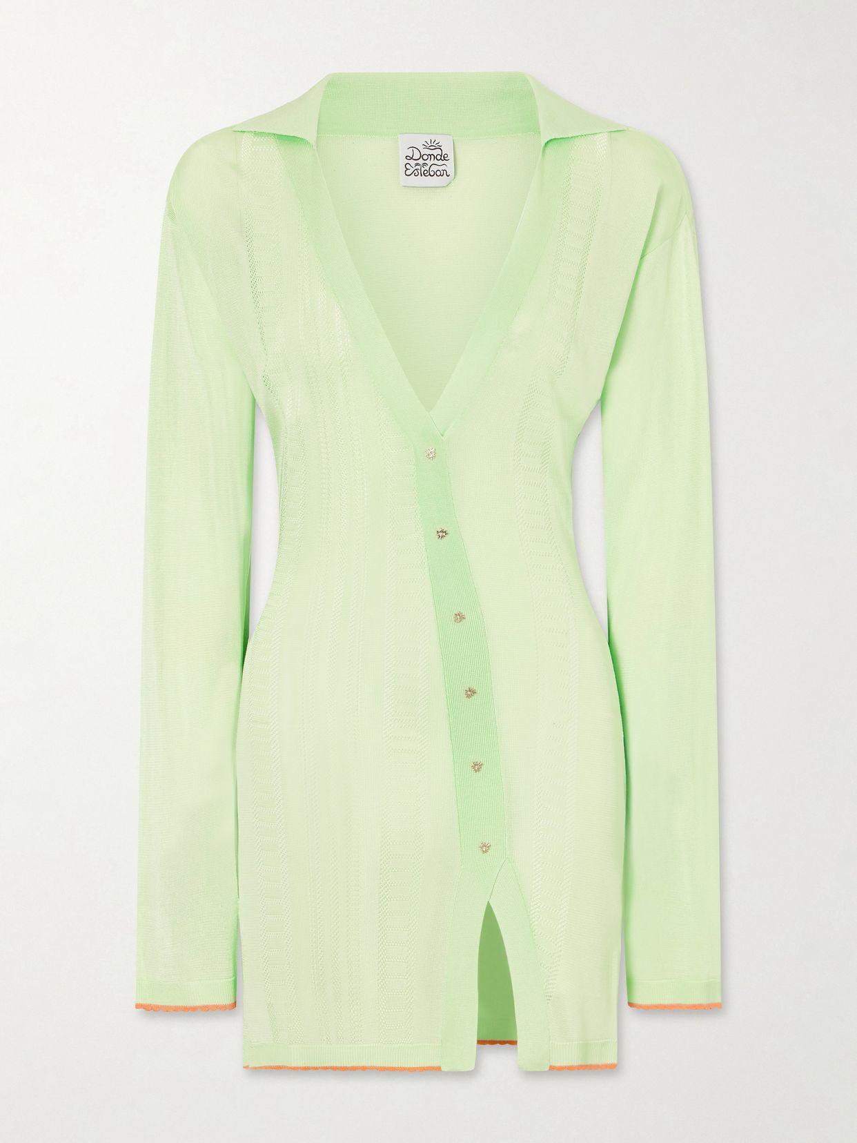 Lulo Guayabera stretch-knit mini dress