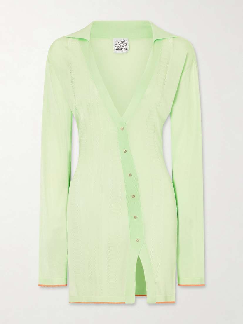 Donde Esteban Lulo Guayabera Stretch-knit Mini Dress