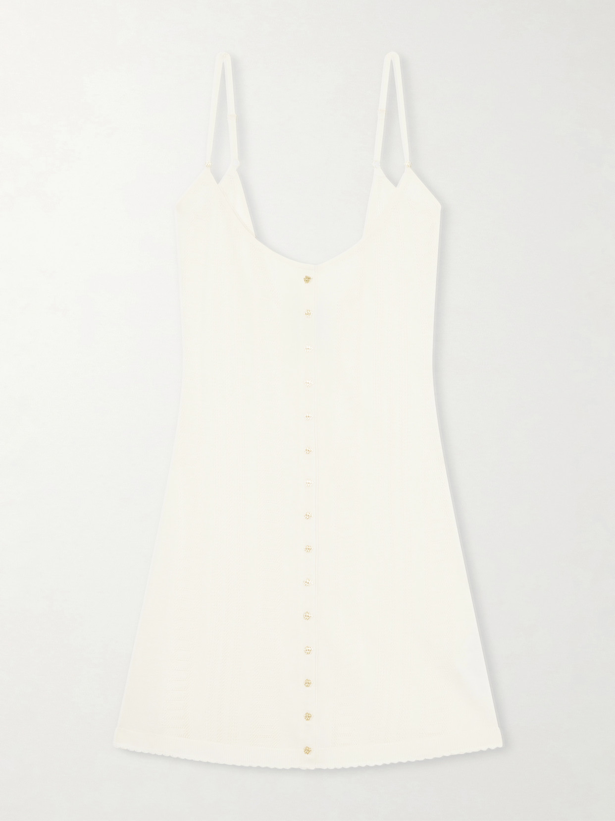 Donde Esteban Guayabera Knitted Mini Dress In Neutral