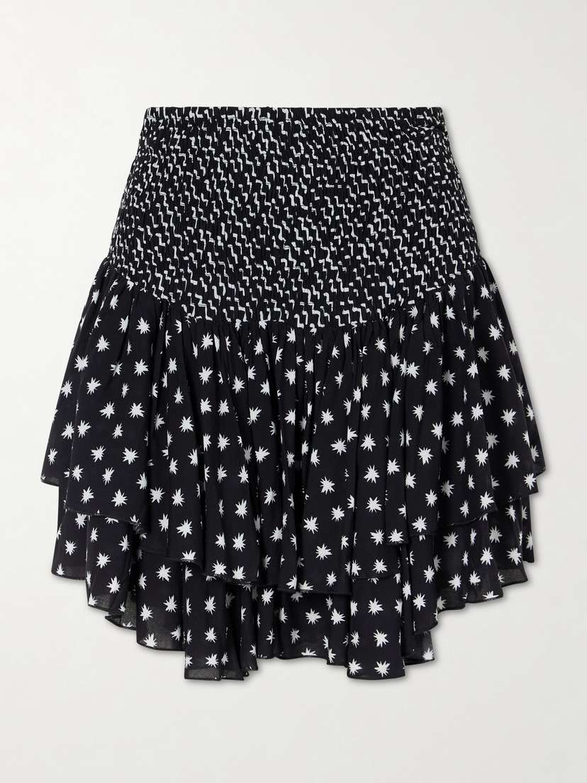 Donde Esteban Estrellitas Y Olas Ruffled Mini Skirt