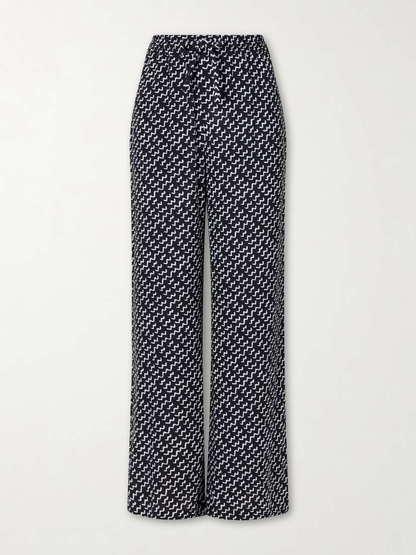 Donde Esteban Estrellitas Y Olas Printed Woven Straight-leg Pants
