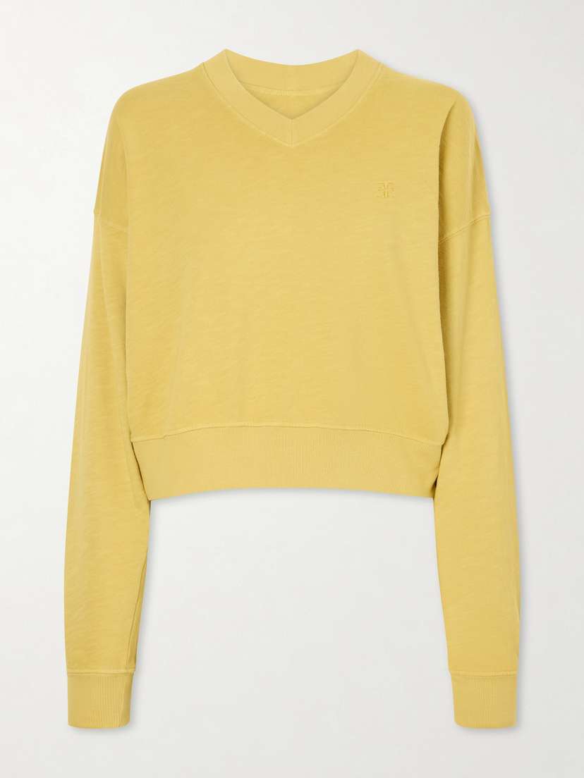 ÉTERNE Cropped Cotton-jersey Sweater