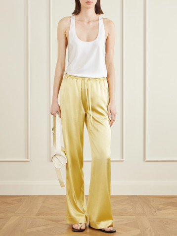 ÉTERNE Brody silk-blend satin wide-leg pants
