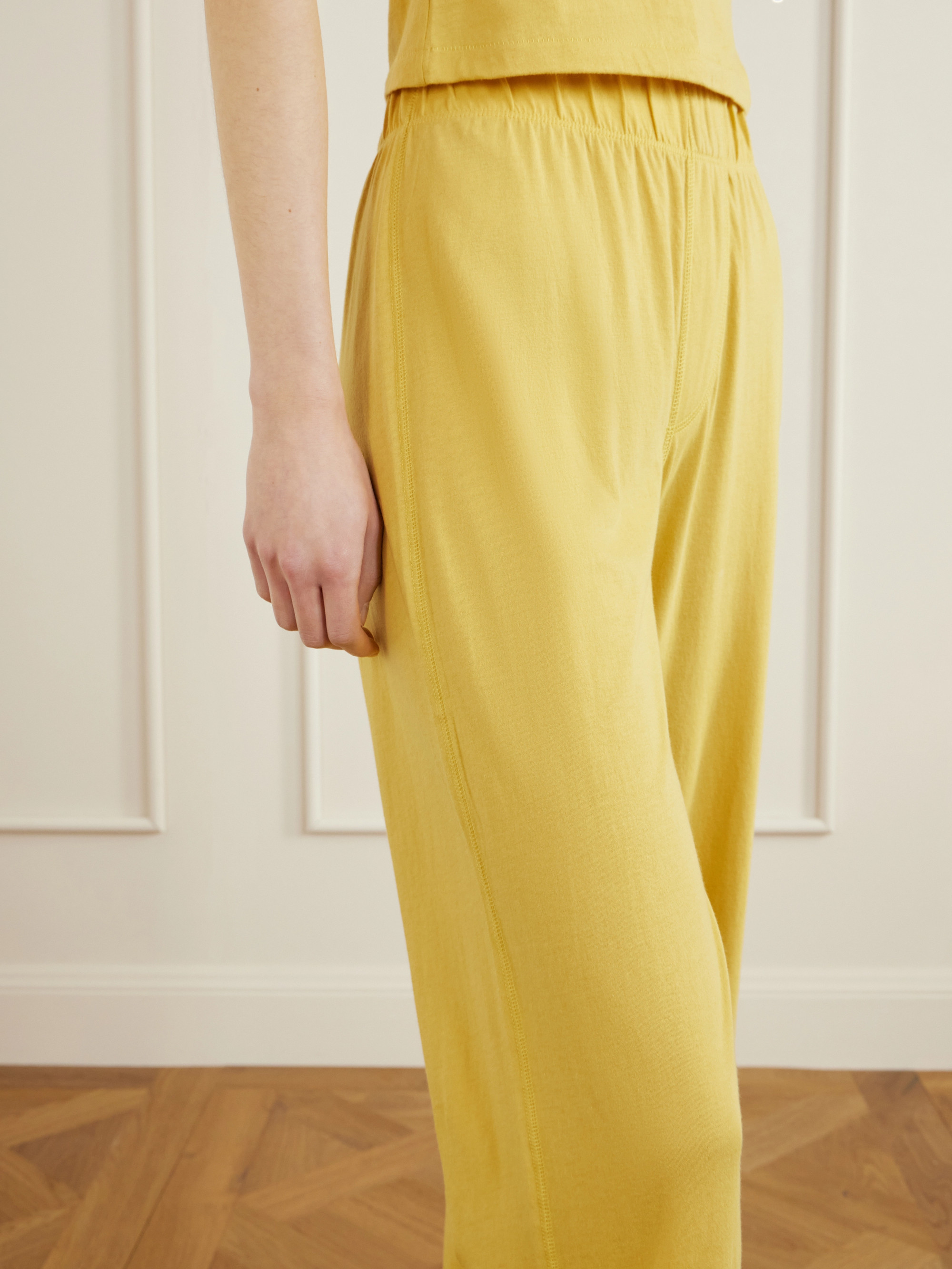 ÉTERNE Lounge cotton and modal-blend jersey straight-leg pants
