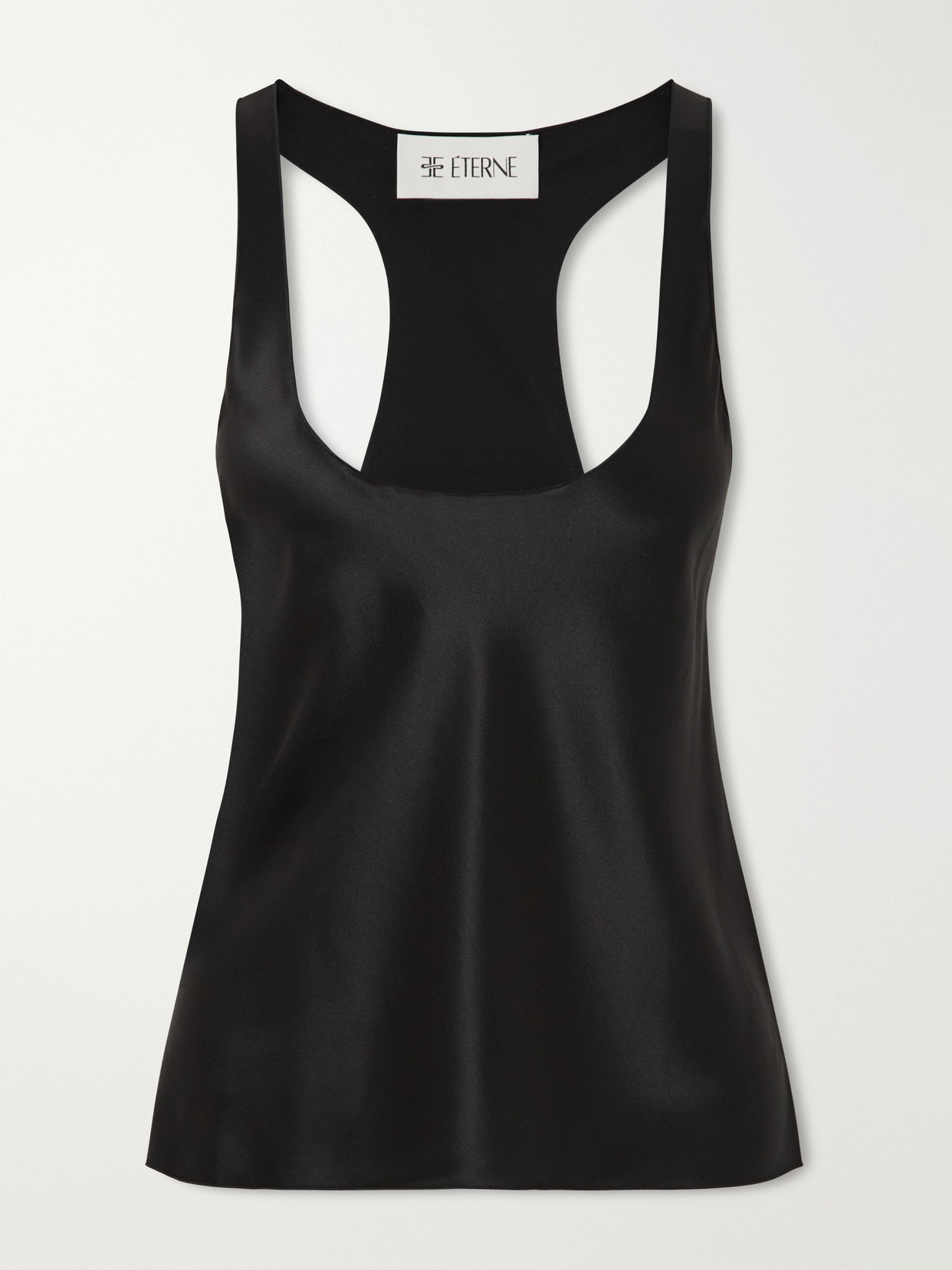 Éterne Hedi Silk-blend Satin Tank In Black