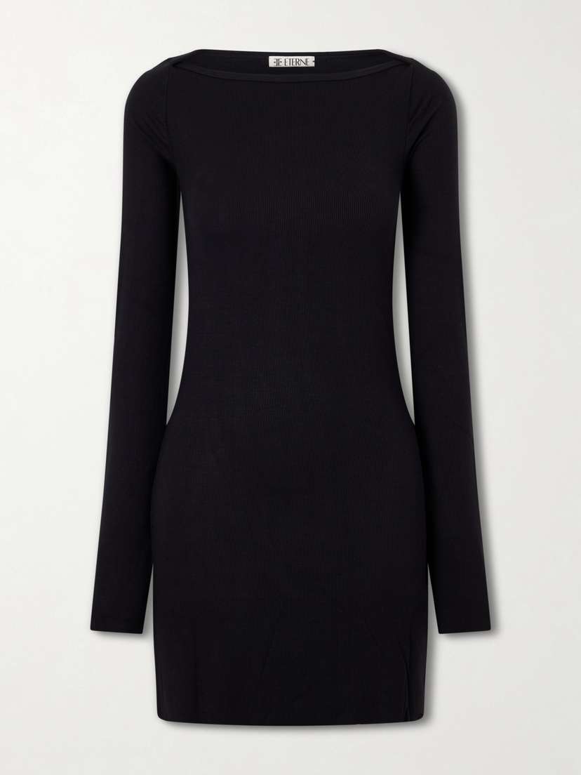 ÉTERNE Ribbed Jersey Mini Dress