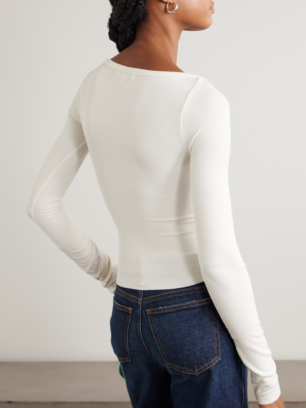 Éterne - Cropped Ribbed Stretch-Jersey Top