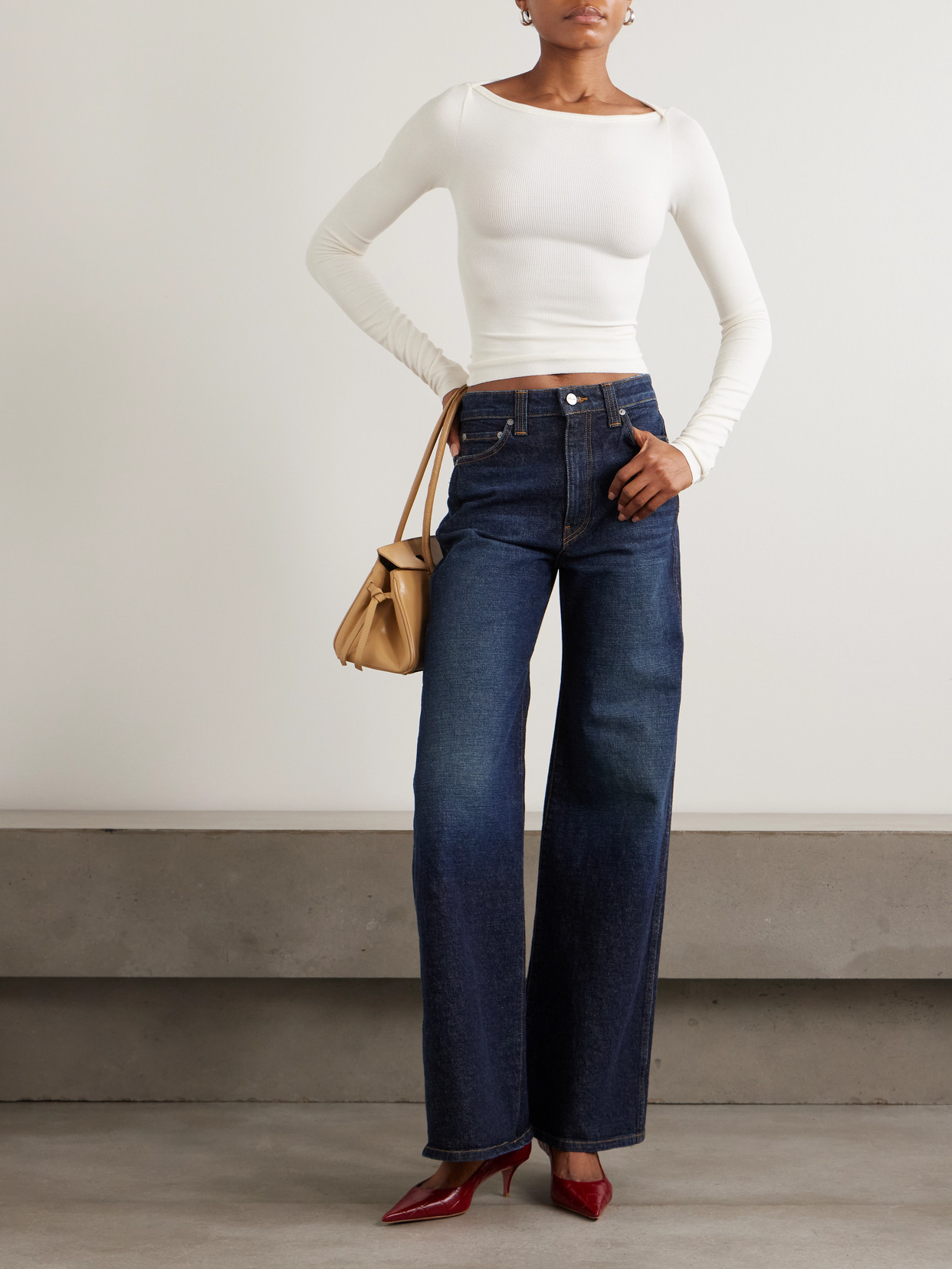 Éterne - Cropped Ribbed Stretch-Jersey Top