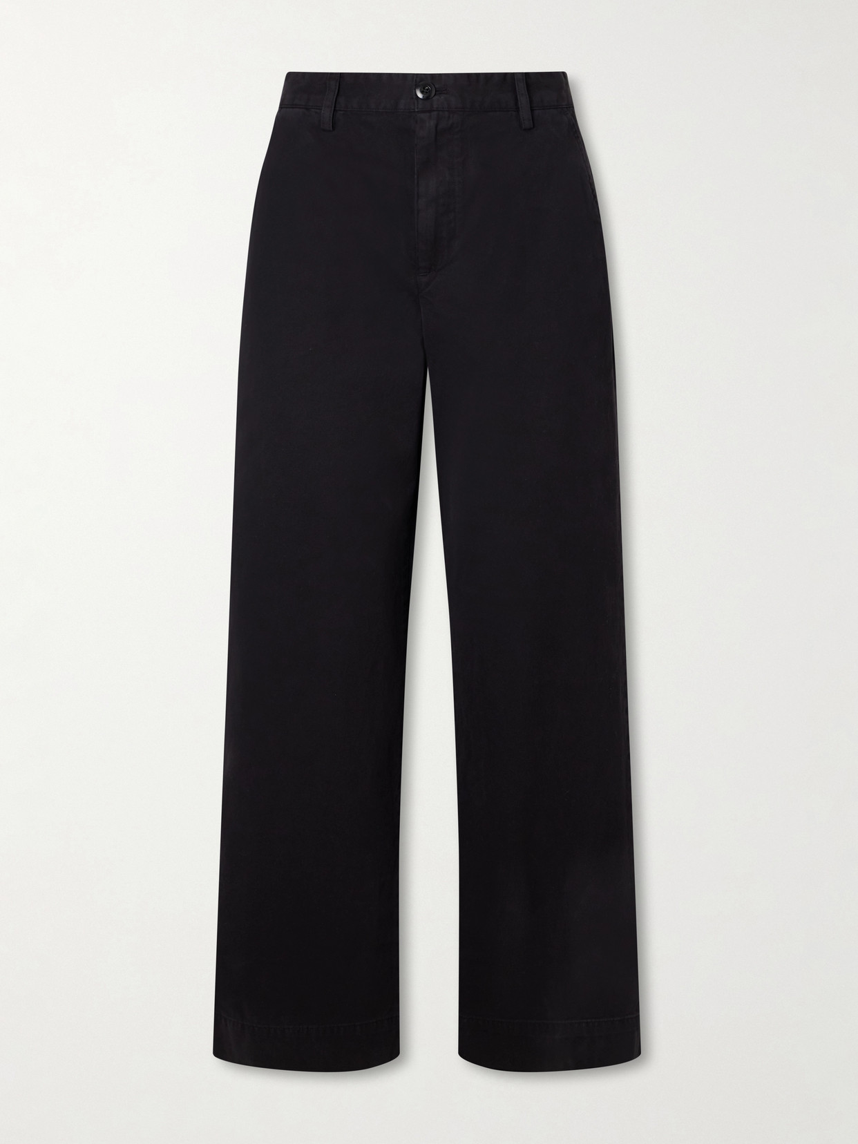 Éterne Benson Cotton-gabardine Straight-leg Pants In Black