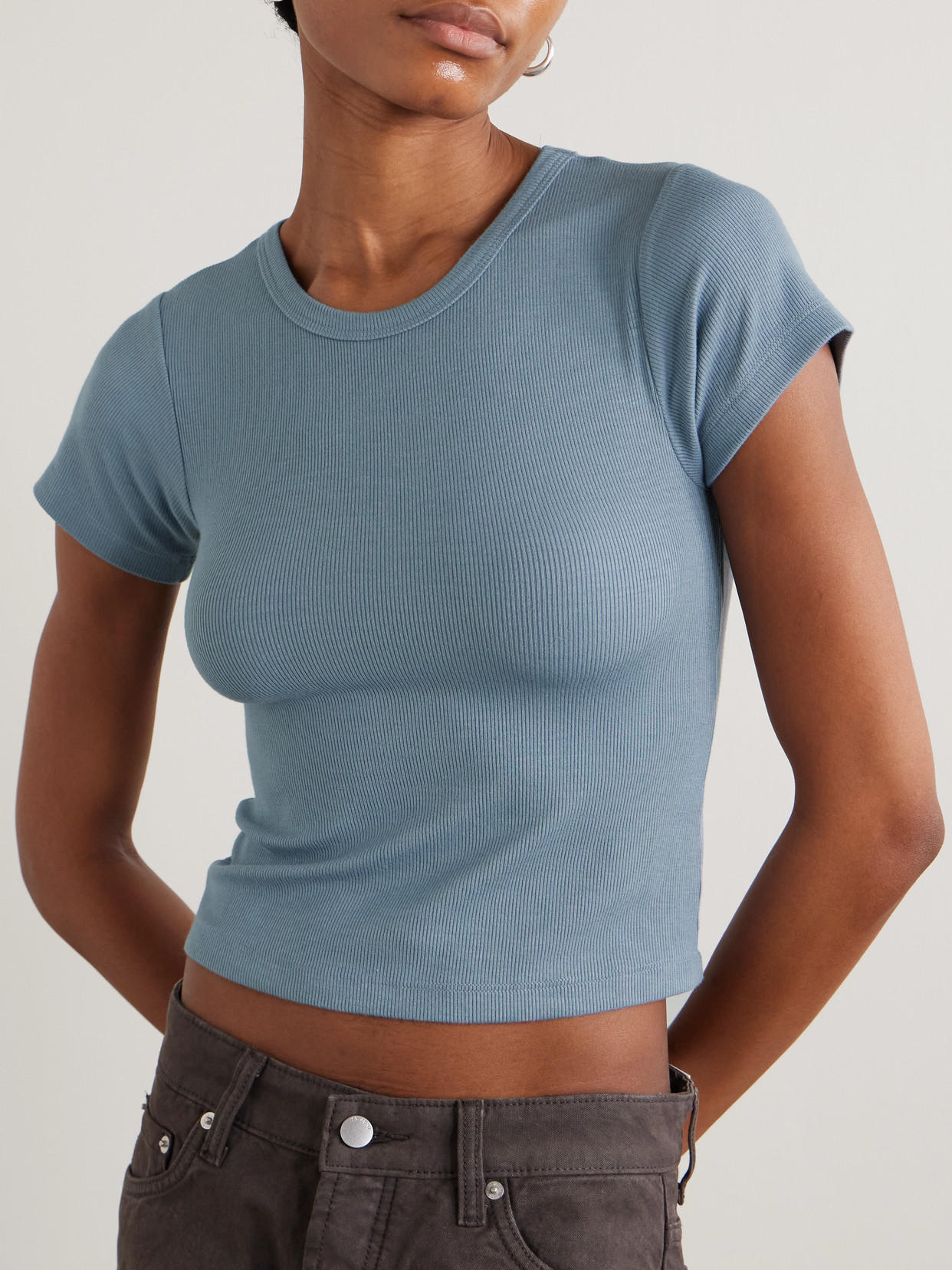 Éterne - Chloe Ribbed Stretch-Jersey T-Shirt