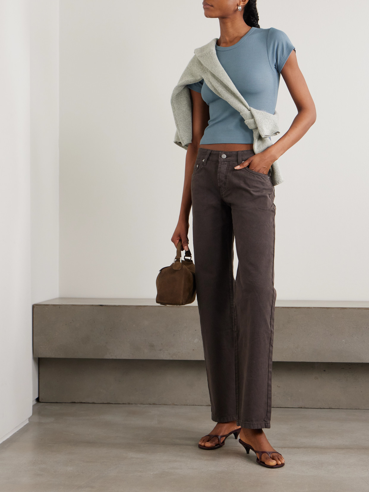 Éterne - Chloe Ribbed Stretch-Jersey T-Shirt