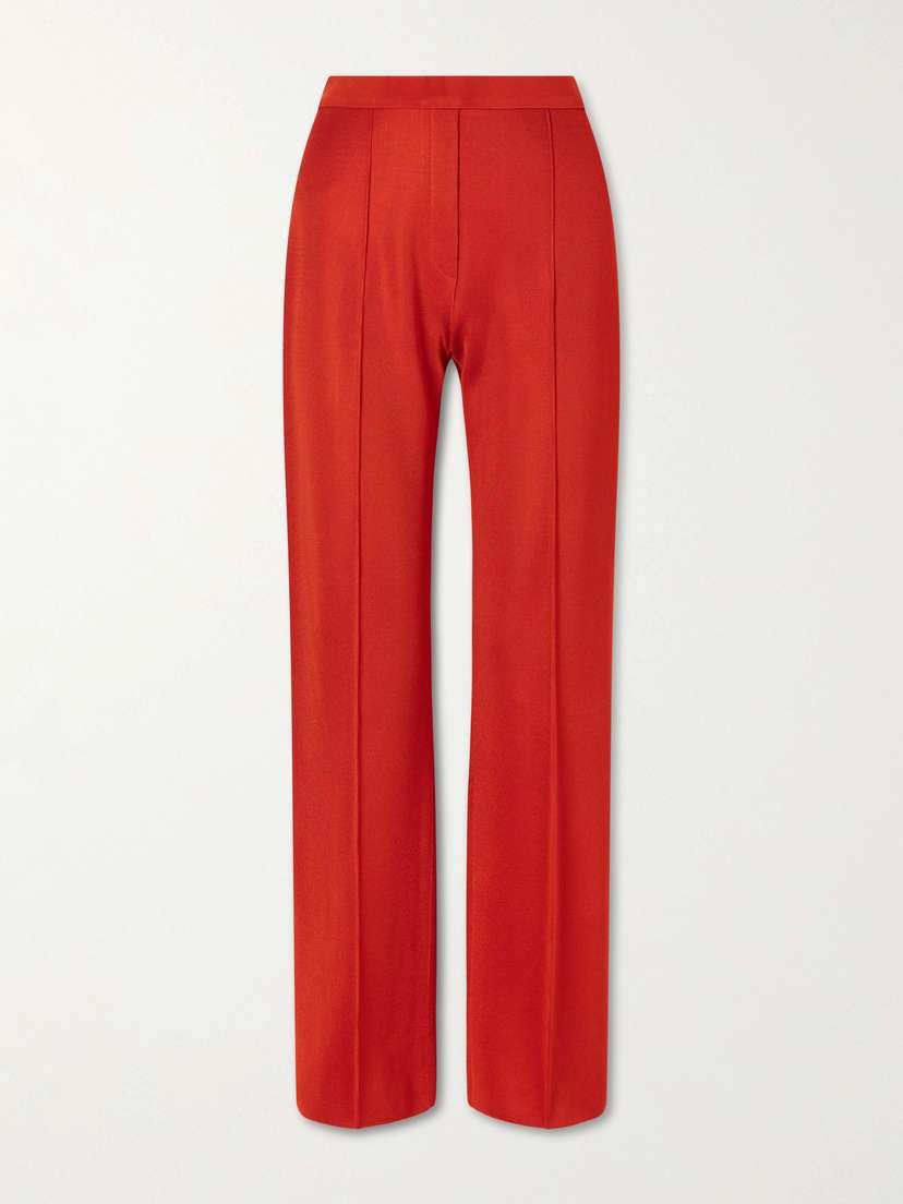 HIGH SPORT Evie Pleated Knitted Wide-leg Pants