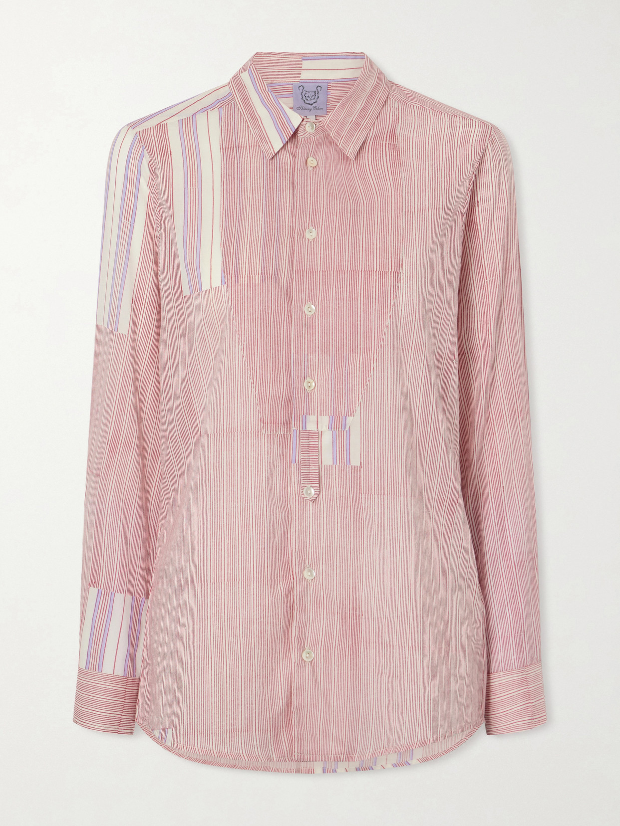 Thierry Colson Baptiste Striped Cotton-voile Shirt In Black