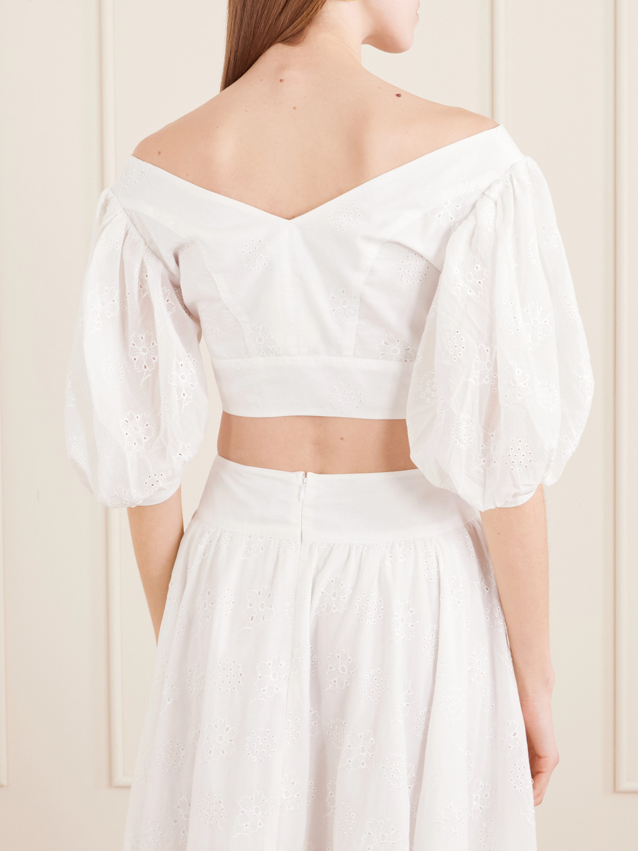 Clara Embroidered Cotton-Voile Blouse