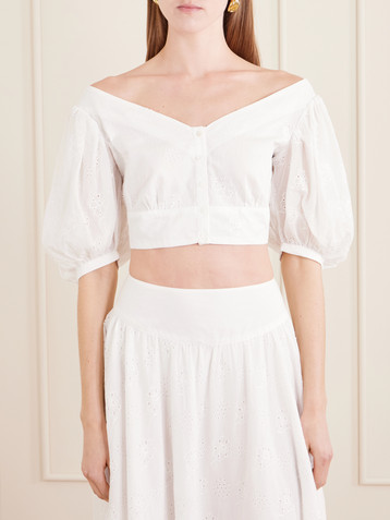 THIERRY COLSON Clara embroidered cotton-voile blouse