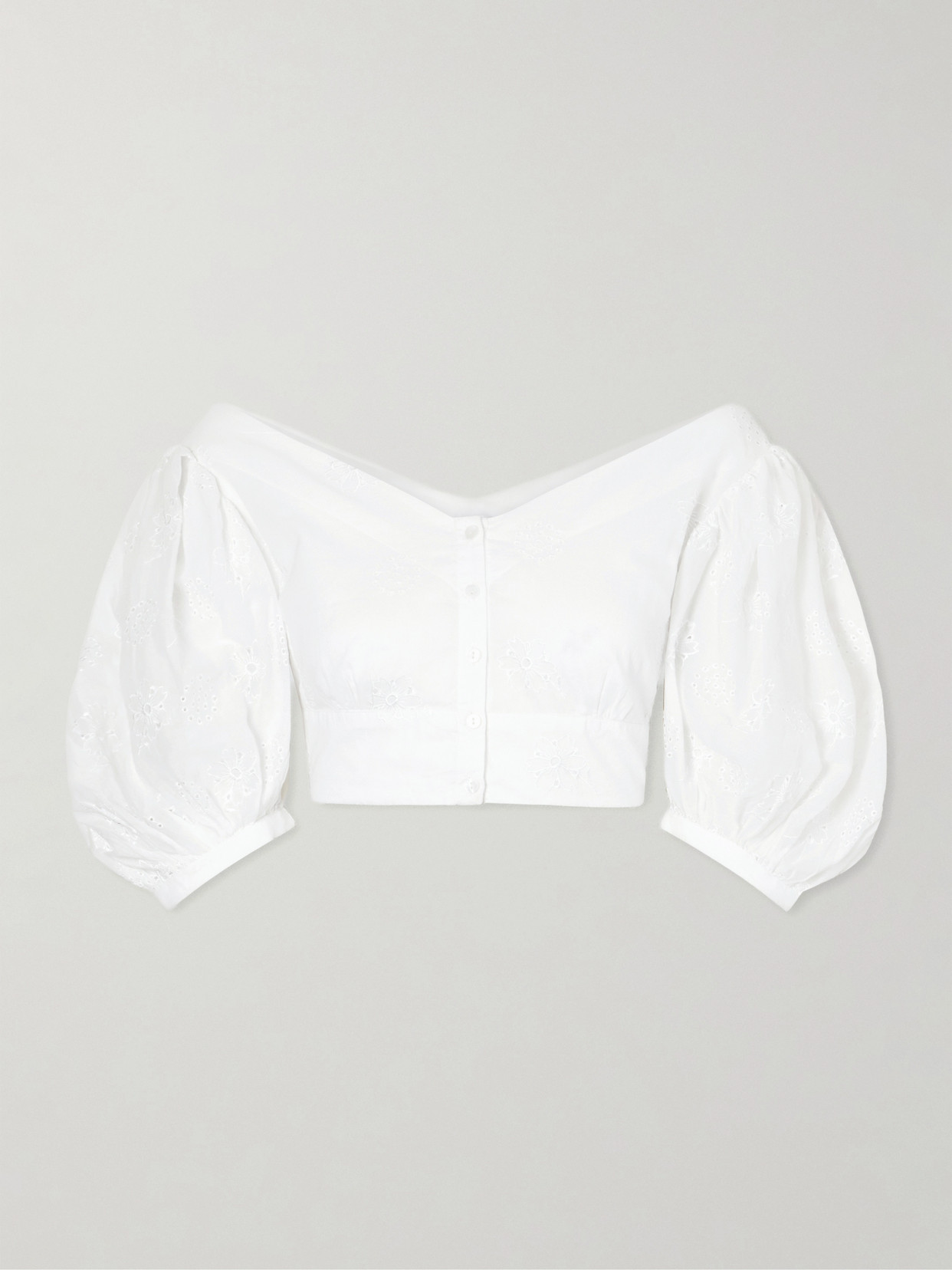 Thierry Colson Clara Embroidered Cotton-voile Blouse In White