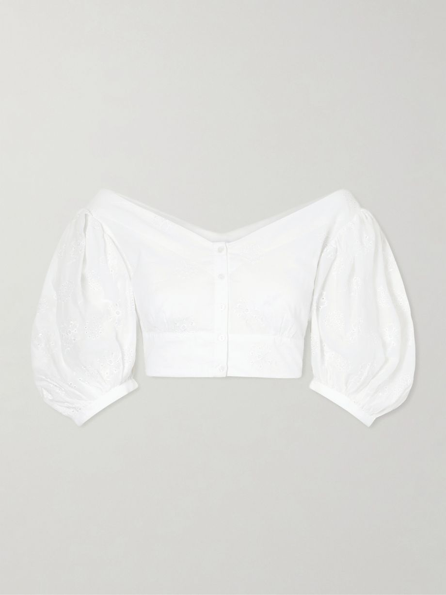 Clara embroidered cotton-voile blouse