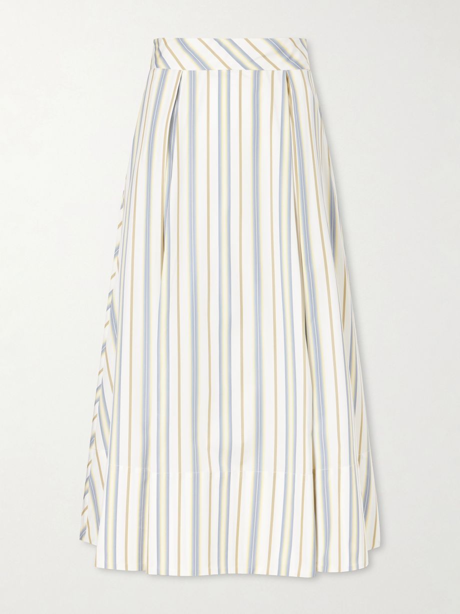 Wynona ruched cotton-gauze midi skirt