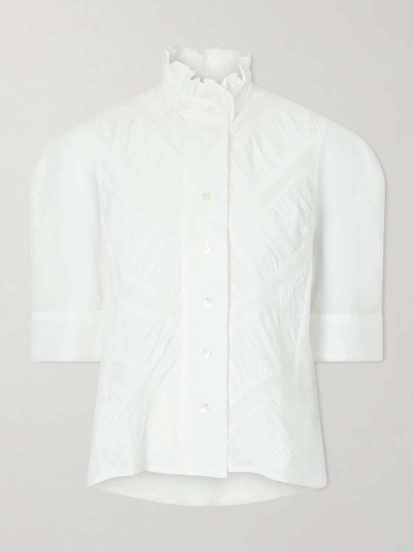 Thierry Colson Vita Ruffled Pleated Cotton-gauze Shirt | Thumbnail 5 Thierry Colson Vita Ruffled Pleated Cotton-gauze Shirt | Thumbnail 5