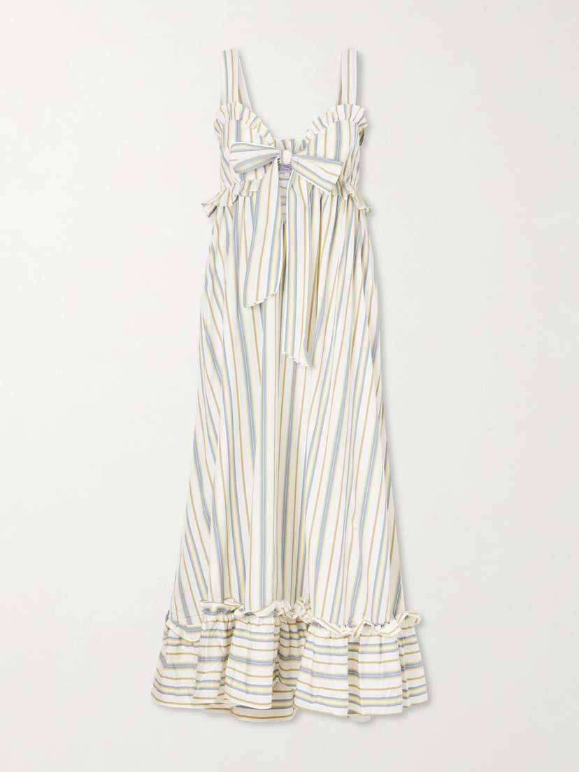 Thierry Colson Valentina Striped Cotton Maxi Dress