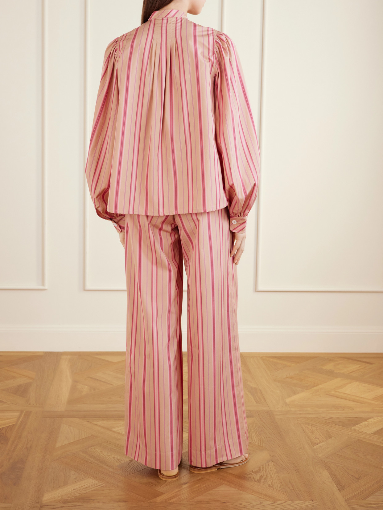 Yana Striped Cotton-Poplin Blouse
