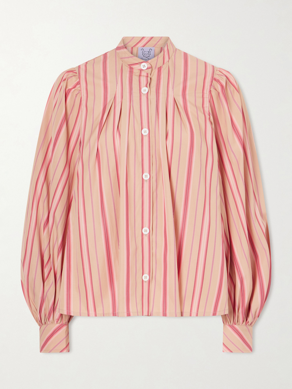 Thierry Colson Yana Striped Cotton-poplin Blouse In Multi